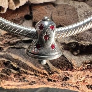 Authentic Chamilia Bell 2011 Limited Edition Red Swarovski Crystal Charm